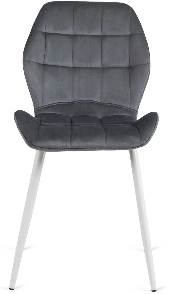 product-2930-4 Scaun LUCKY Gri cu picioare din catifea albă — MOBILA