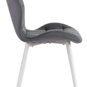 product-2930-5 Scaun LUCKY Gri cu picioare din catifea albă — MOBILA