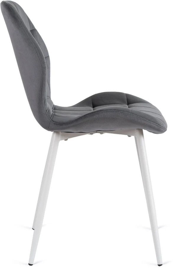 product-2930-5 Scaun LUCKY Gri cu picioare din catifea albă — MOBILA