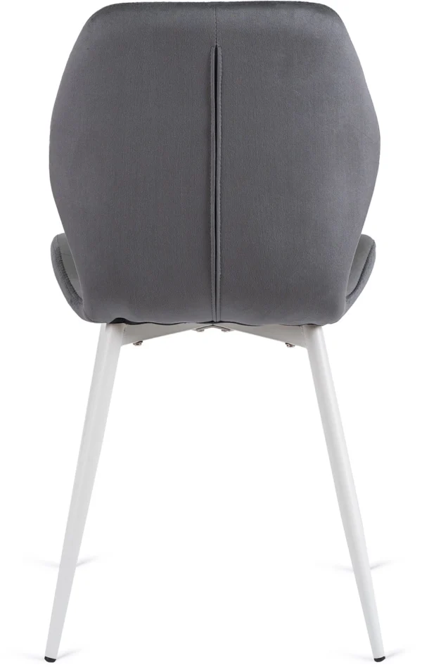 product-2930-6 Scaun LUCKY Gri cu picioare din catifea albă — MOBILA