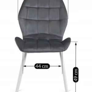 product-2930-7 Scaun LUCKY Gri cu picioare din catifea albă — MOBILA