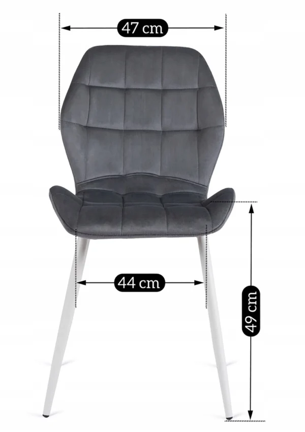 product-2930-7 Scaun LUCKY Gri cu picioare din catifea albă — MOBILA