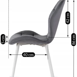 product-2930-8 Scaun LUCKY Gri cu picioare din catifea albă — MOBILA