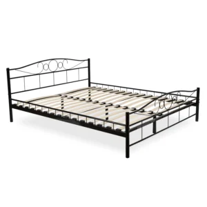 Pat metalic GRIFFIN 160x200 Negru