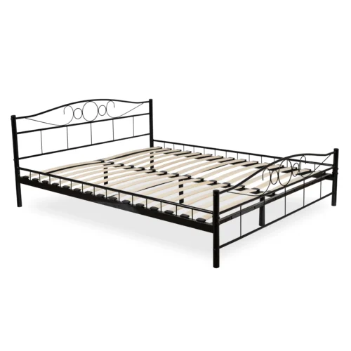 Pat metalic GRIFFIN 160x200 Negru