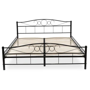 Pat metalic GRIFFIN 160x200 Negru