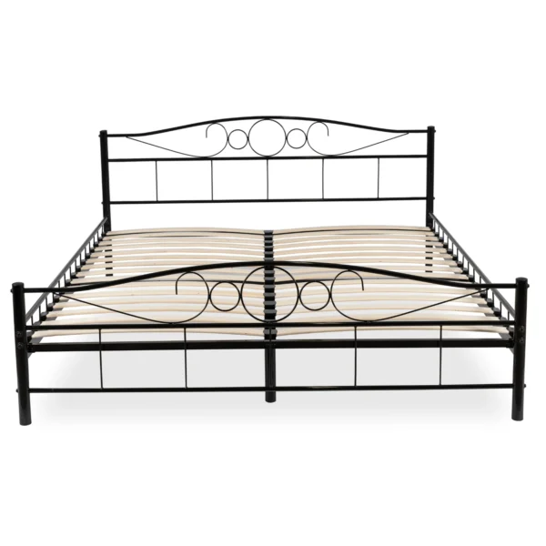 Pat metalic GRIFFIN 160x200 Negru