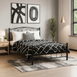 Pat metalic GRIFFIN 120x200 Negru