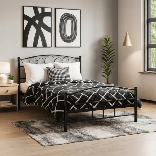 Pat metalic GRIFFIN 120x200 Negru