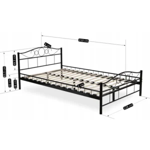 Pat metalic GRIFFIN 120x200 Negru