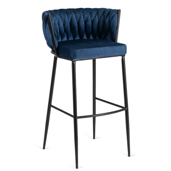 product-2941-0 FLORES Hocker din catifea bleumarin — MOBILA