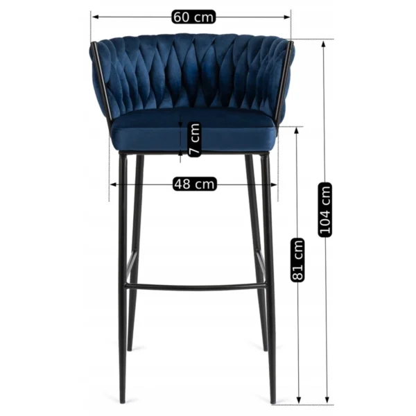 product-2941-5 FLORES Hocker din catifea bleumarin — MOBILA