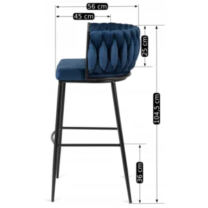 product-2941-6 FLORES Hocker din catifea bleumarin — MOBILA