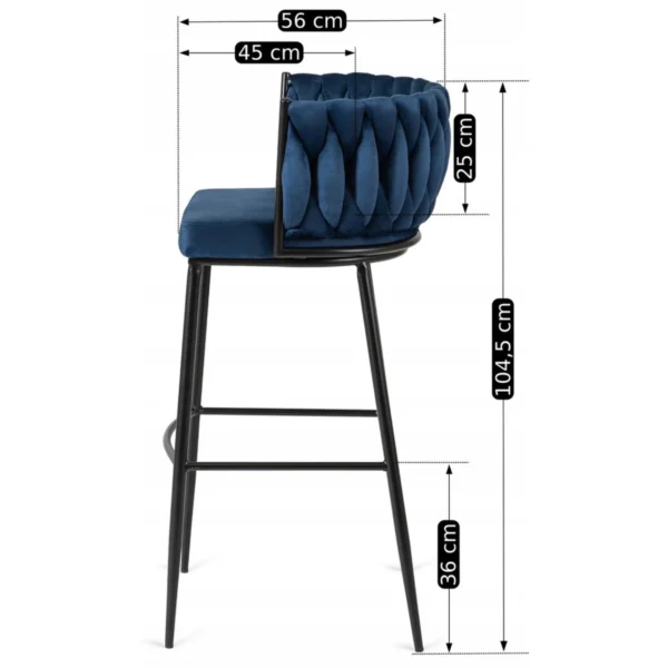product-2941-6 FLORES Hocker din catifea bleumarin — MOBILA