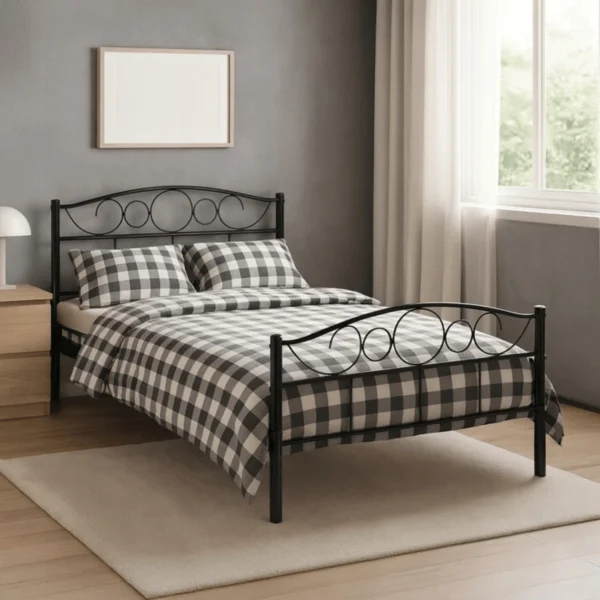 Pat metalic GRIFFIN 90x200 Negru