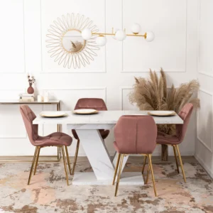 product-2944-2 CLARK Masă pliantă 120-160 cm Marmură albă — Mese