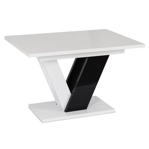 product-2945-0 Masă pliabilă CLARK 120-160 cm alb/negru lucios — Mese