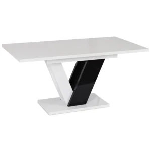 product-2945-5 Masă pliabilă CLARK 120-160 cm alb/negru lucios — Mese