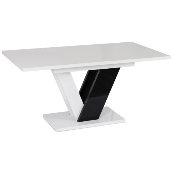 product-2945-5 Masă pliabilă CLARK 120-160 cm alb/negru lucios — Mese
