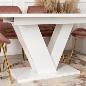 product-2946-4 CLARK Masă extensibilă 120-160 cm Alb lucios — Mese