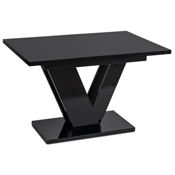 CLARK Masă extensibilă 120-160 cm Negru lucios — Mese