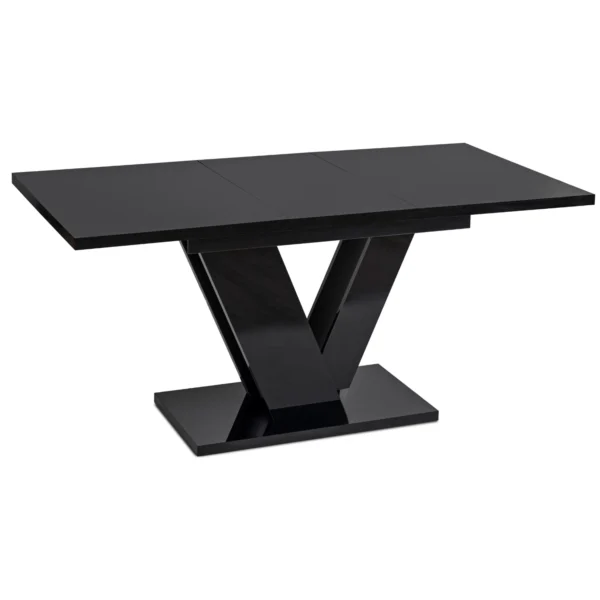 CLARK Masă extensibilă 120-160 cm Negru lucios — Mese