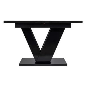 CLARK Masă extensibilă 120-160 cm Negru lucios — Mese