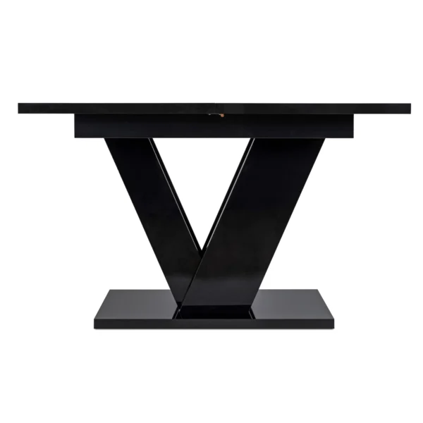 CLARK Masă extensibilă 120-160 cm Negru lucios — Mese