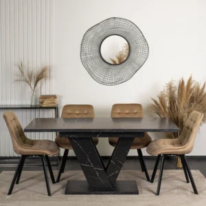 product-2948-0-1 CLARK Masă extensibilă 120-160 cm Marmură neagră — Mese