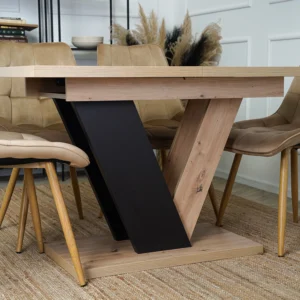 product-2949-4 CLARK Masă extensibilă 120-160 cm Stejar Artisan/Negru — Mese