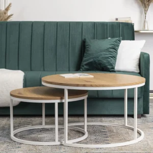 Set de masă DANIELLE MAX Stejar natural/Alb