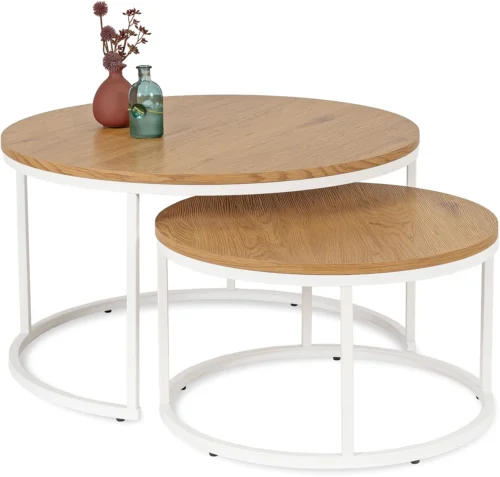 Set de masă DANIELLE MAX Stejar natural/Alb