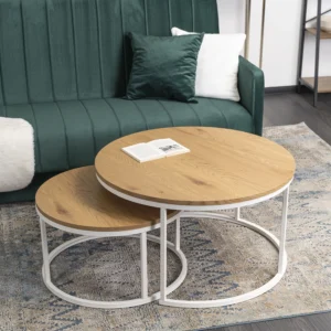 Set de masă DANIELLE MAX Stejar natural/Alb