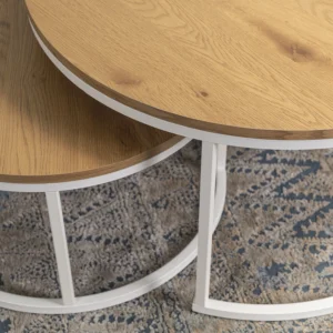 Set de masă DANIELLE MAX Stejar natural/Alb