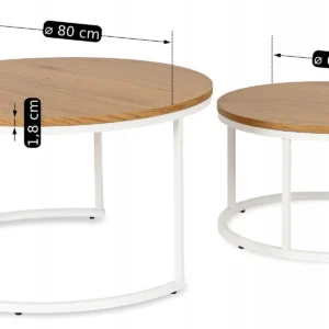 Set de masă DANIELLE MAX Stejar natural/Alb