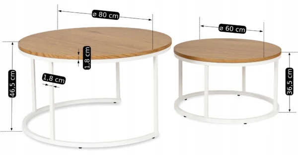 Set de masă DANIELLE MAX Stejar natural/Alb