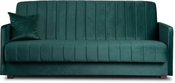 PORTO Canapea Canapea pliabilă Velur verde — Canapele și sofale