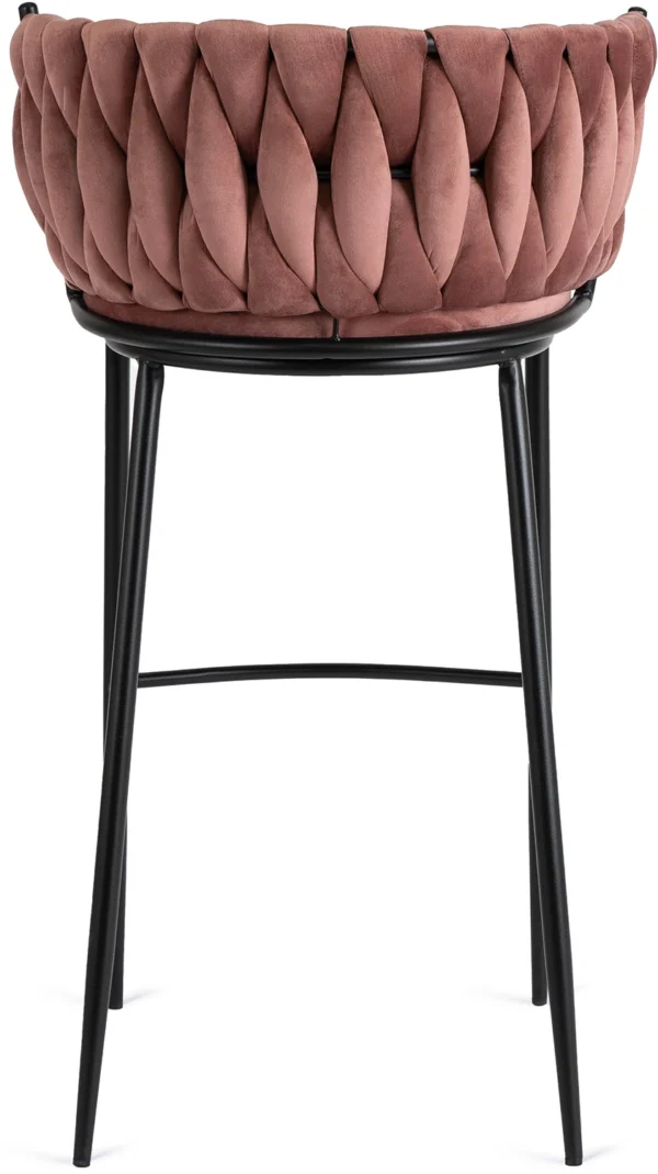 Scaun de bar FLORES din velur roz