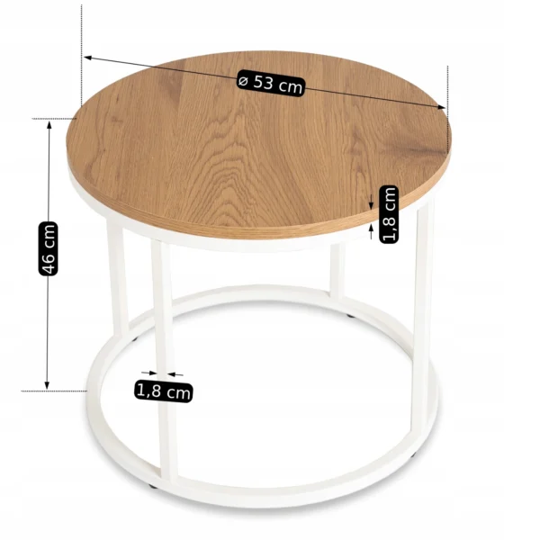 Măsuță de cafea ANN Stejar/Alb