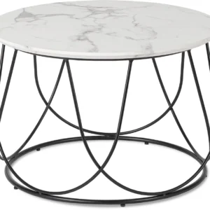 Masă KATE Marmură albă/Negru