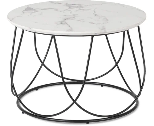 Masă KATE Marmură albă/Negru