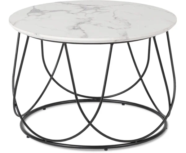 Masă KATE Marmură albă/Negru
