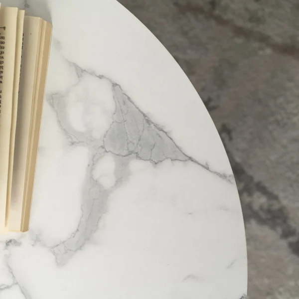 Masă KATE Marmură albă/Negru