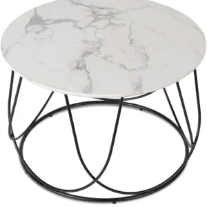 Masă KATE Marmură albă/Negru