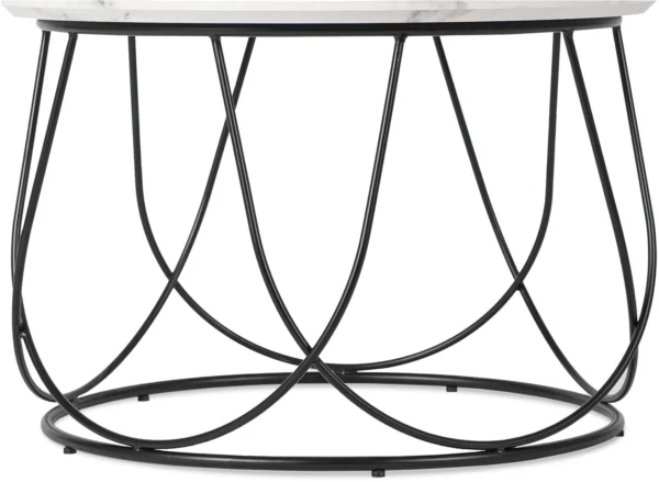 Masă KATE Marmură albă/Negru