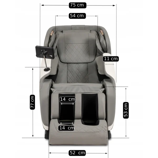 product-2977-15 Scaun de masaj VX MAX Gri piele ecologică — Fotolii de masaj