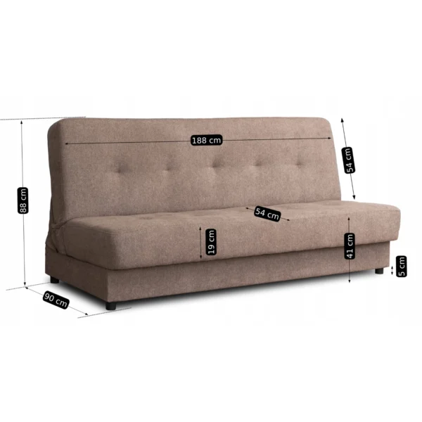 product-2983-3 ARUBA Canapea pliabilă maro — Canapele și sofale