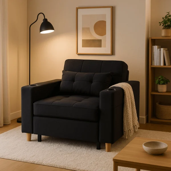product-2984-0-1 Fotoliu extensibil SOLOR negru — Fotolii de relaxare