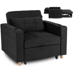 Fotoliu extensibil SOLOR Negru
