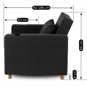 product-2984-10 Fotoliu extensibil SOLOR negru — Fotolii de relaxare